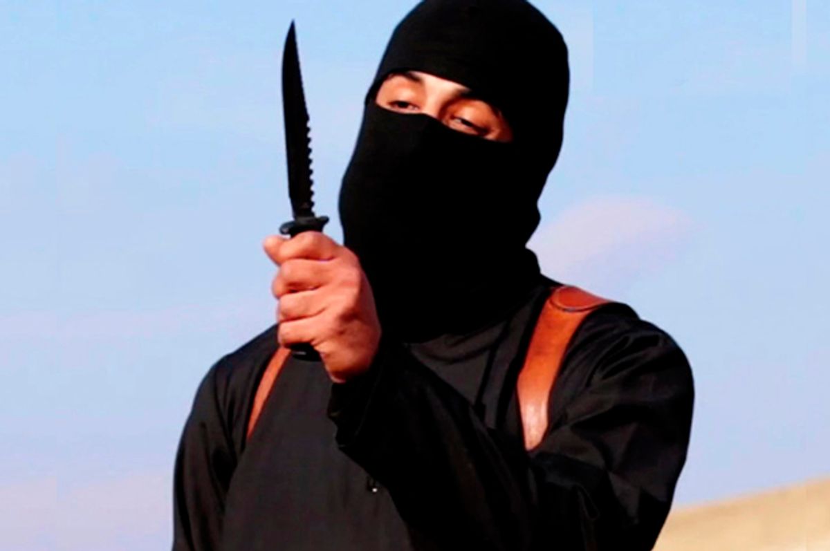 A masked, black-clad militant known as "Jihadi John" who fronted Islamic State beheading videos.      (Reuters)