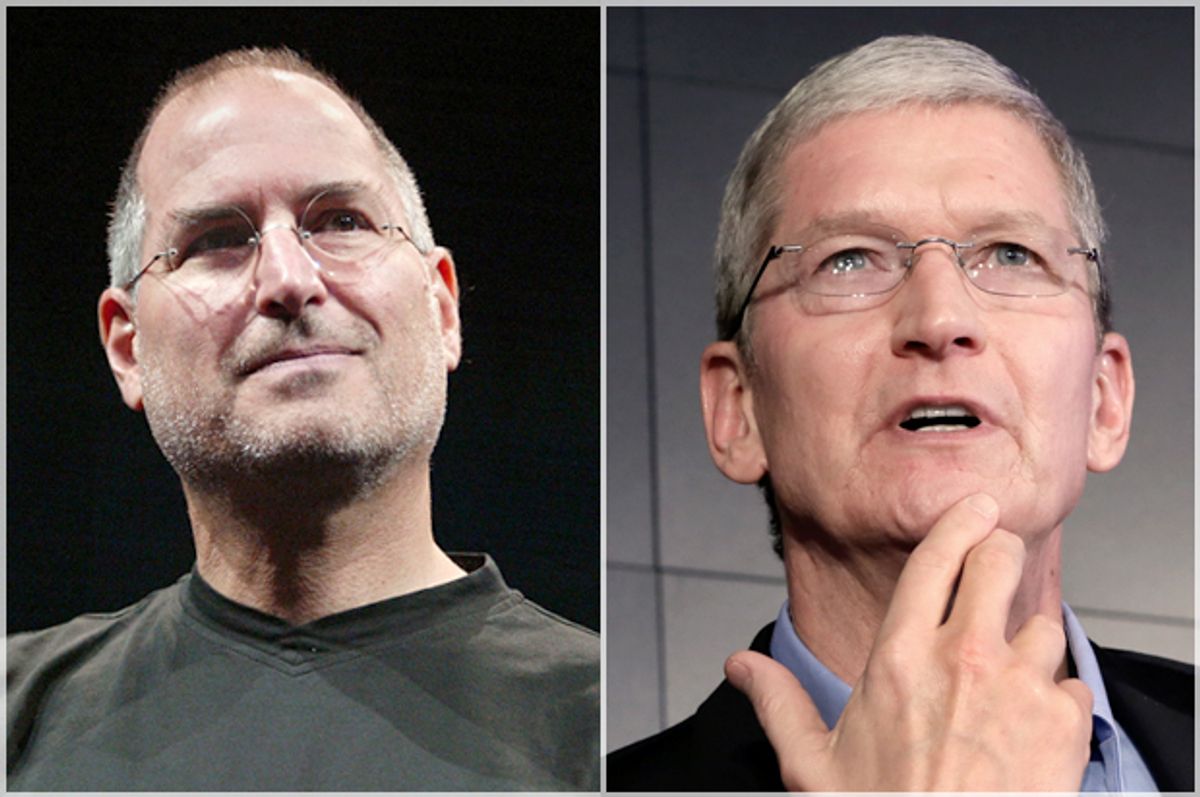 Steve Jobs, Tim Cook   (Reuters/Lou Dematteis/AP/Richard Drew)