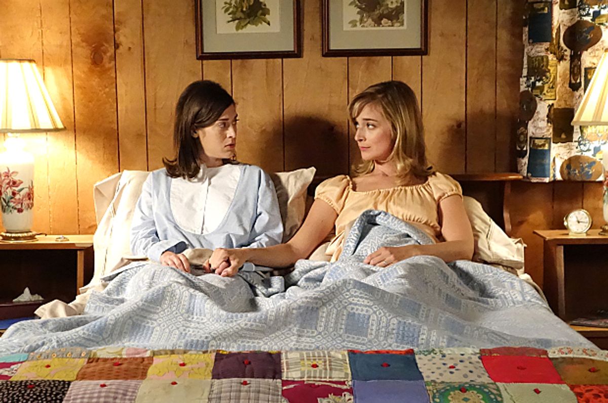 Lizzy Caplan and Caitlin FitzGerald in "Masters of Sex"      (Showtime/Michael Desmond)