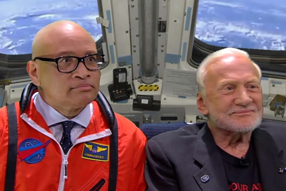 Larry Wilmore, Buzz Aldrin (Credit: Comedy Central)