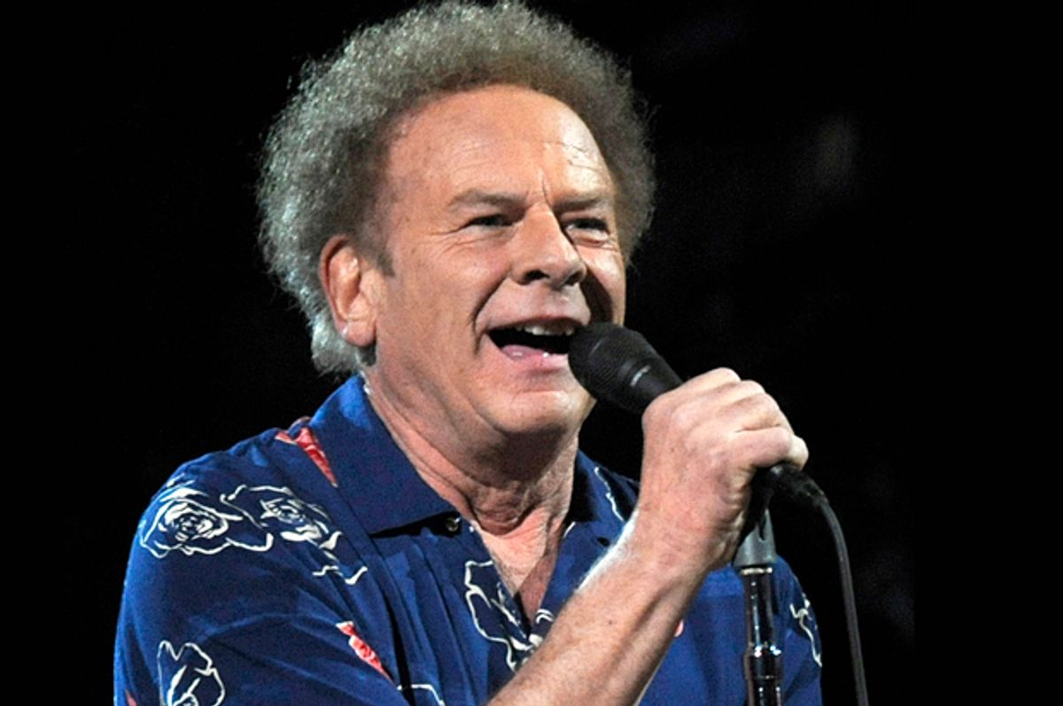 Vocalist Art Garfunkel performs God Bless America during the