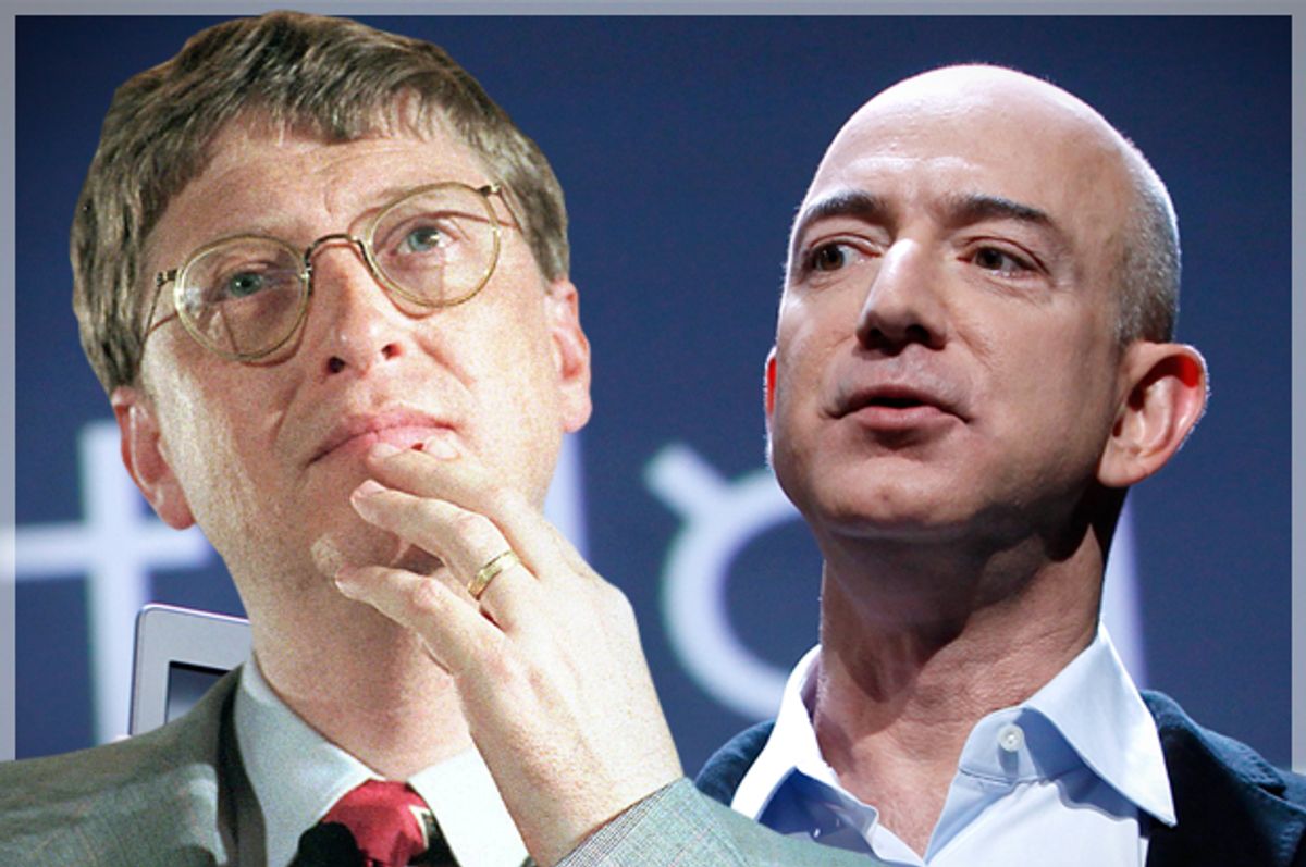 Bill Gates, Jeff Bezos   (AP/Bernd Kammerer/Reuters/Shannon Stapleton/Photo montage by Salon)