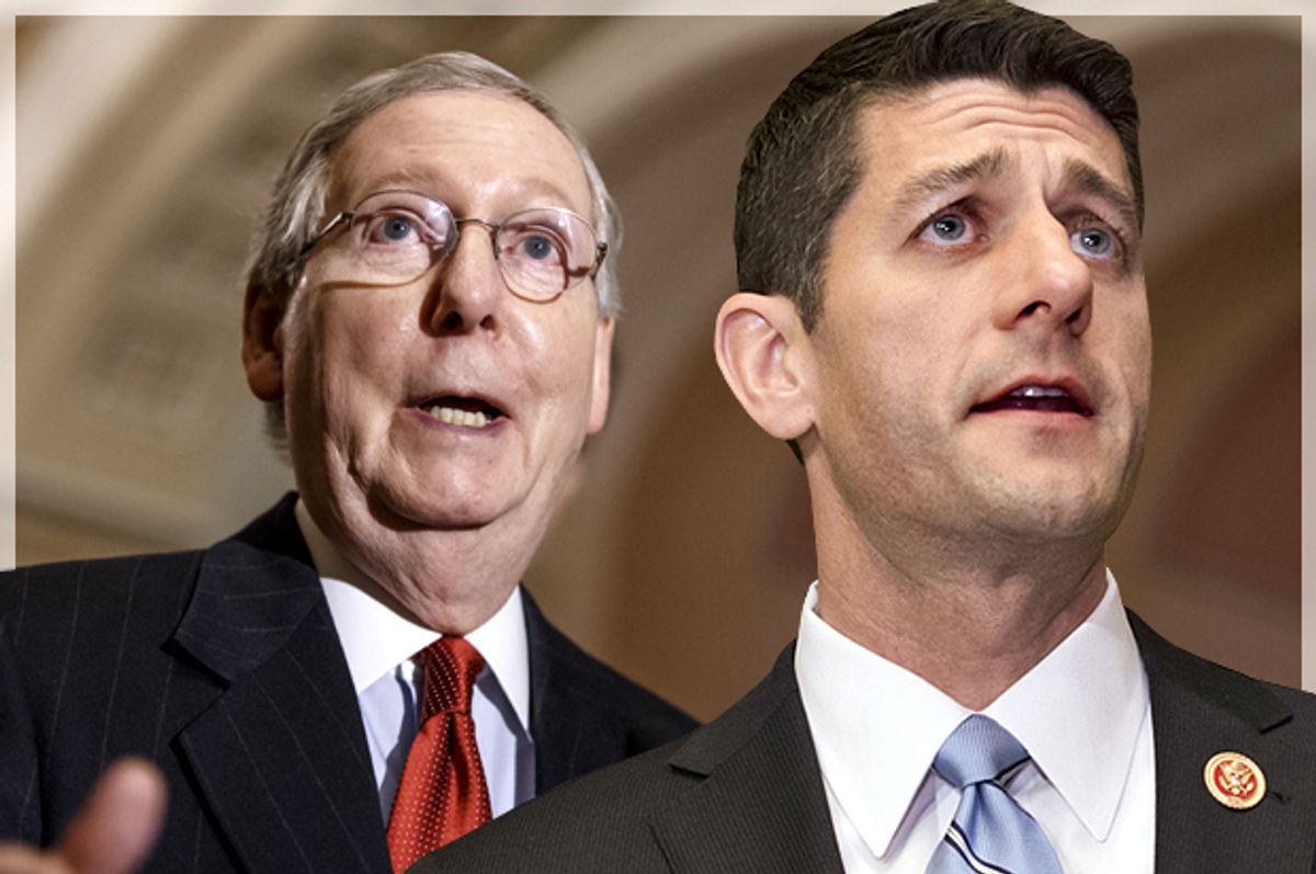 Mitch McConnell, Paul Ryan   (AP/J. Scott Applewhite//Photo montage by Salon)