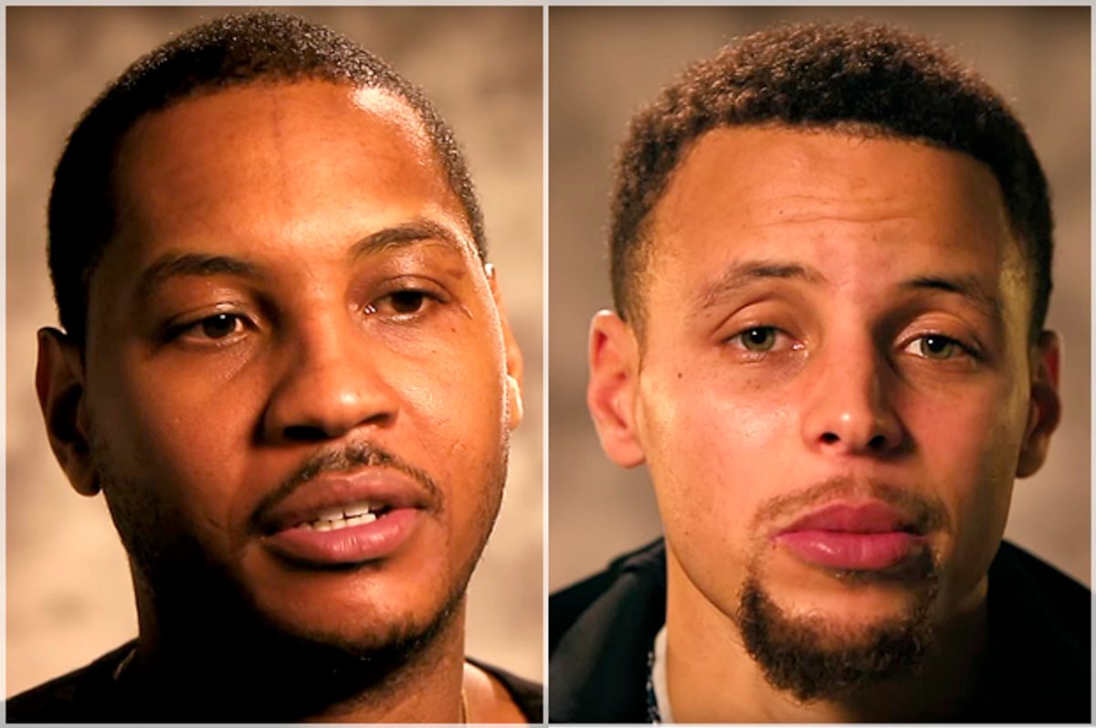 Carmelo Anthony, Stephen Curry   (YouTube/Everytown for Gun Safety)