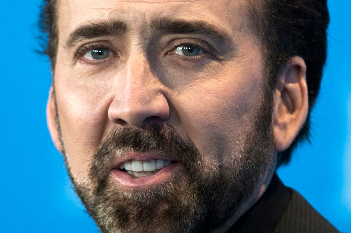 Nicolas Cage, the voice of the character Grug, poses during a photocall promoting the animation movie "The Croods" at the 63rd Berlinale International Film Festival in Berlin February 15, 2013. REUTERS/Thomas Peter  (GERMANY  - Tags: ENTERTAINMENT) - RTR3DU1U (Reuters)