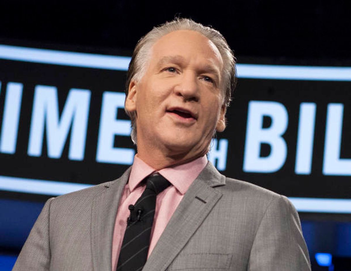 FILE - In this Jan. 25, 2013, file photo provided by HBO, Bill Maher hosts "Real Time with Bill Maher" in Los Angeles. The PBS series "Finding Your Roots" has discovered that political television's polar opposite Bills _ Maher and O'Reilly _ are distant cousins. The series, which had been put on hold following revelations that actor Ben Affleck sought to quash news that he had a slave-owning ancestor, begins its third season Jan. 5. The Maher-O'Reilly episode airs a week later. (AP Photo/HBO, Janet Van Ham, File) (AP)