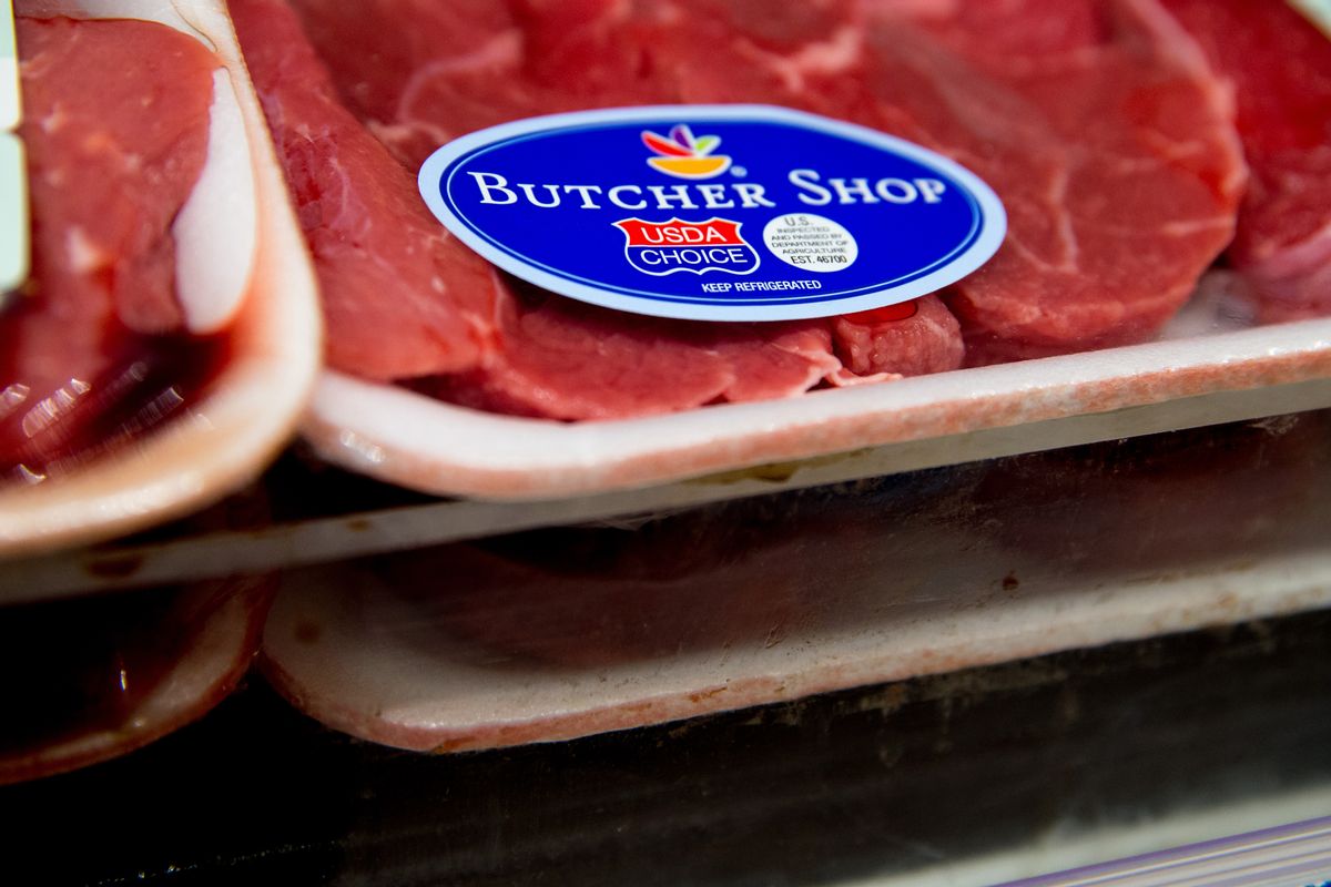 In this photo taken May 19, 2015, meat labels are seen at a grocery store in Washington.  (AP Photo/Andrew Harnik) (AP)