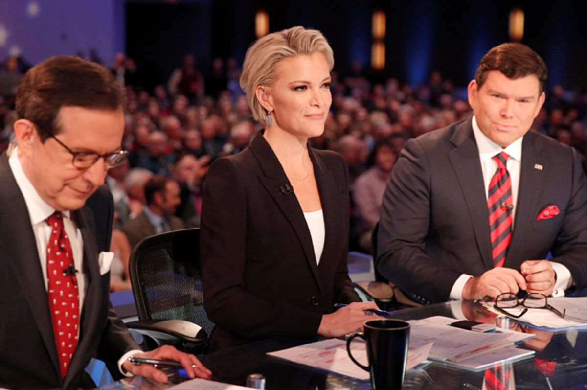 Chris Wallace, Megyn Kelly and Bret Baier   (Reuters/Carlos Barria)