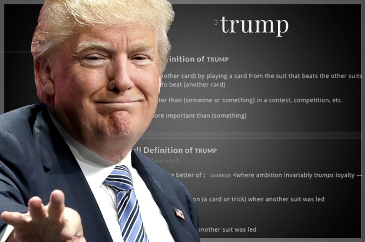 Donald Trump   (AP/John Raoux/merriam-webster.com/Salon)
