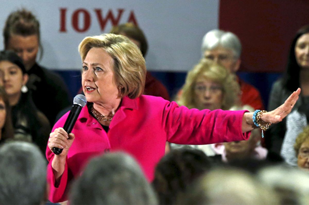 Hillary Clinton speaks at a campaign event in Davenport, Iowa, January 4, 2016.    (Reuters/Jim Young)