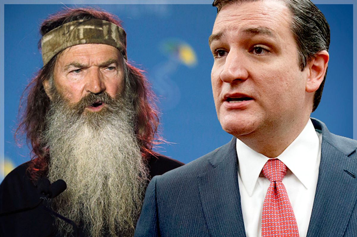 Phil Robertson, Ted Cruz   (AP/Bill Haber/J. Scott Applewhite/Photo montage by Salon)
