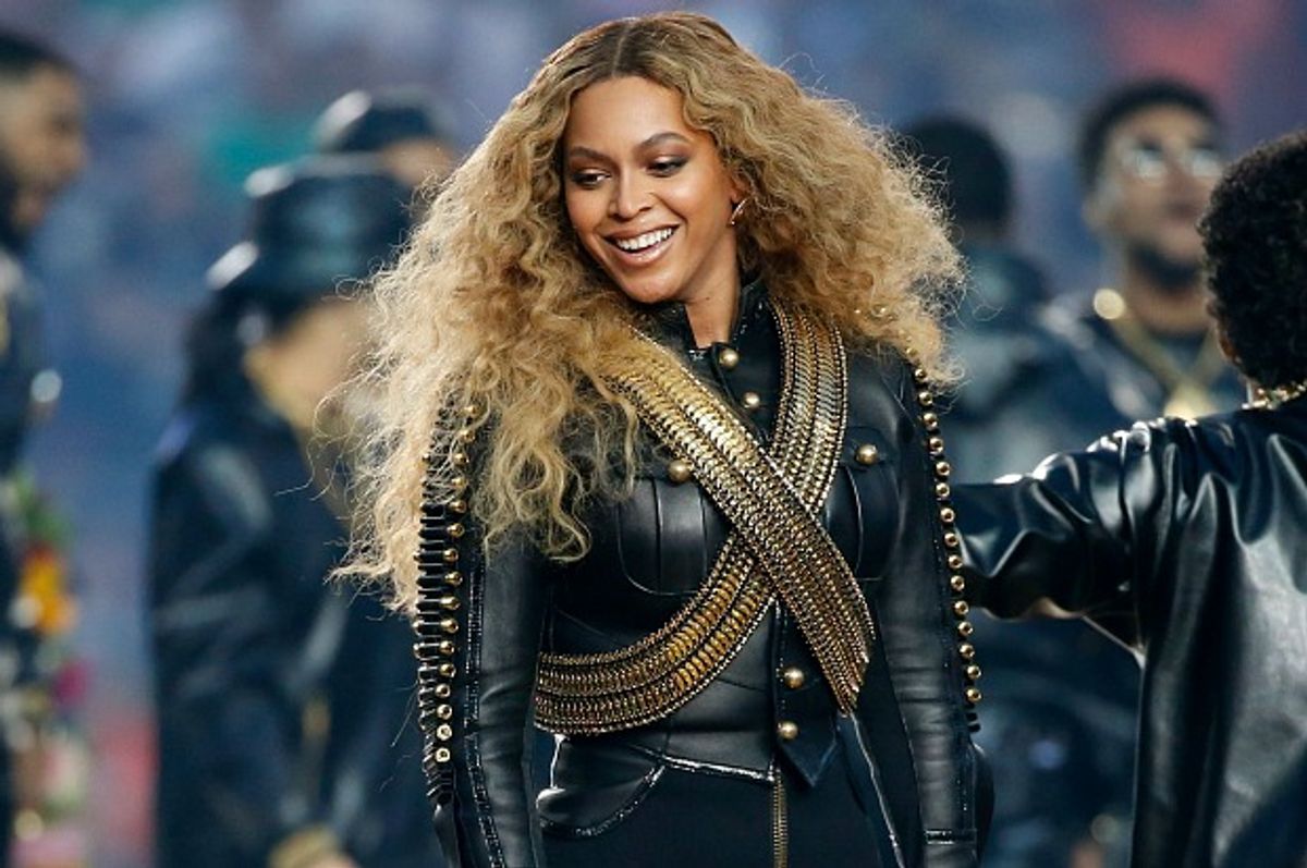 Beyoncé performs during the halftime show at Super Bowl 50. (Lucy Nicholson/Reuters)
