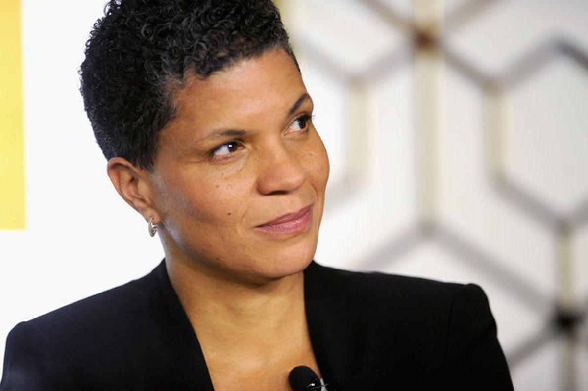 WASHINGTON, DC - APRIL 24:  Michelle Alexander speaks onstage at "An Evening With John Legend" hosted by POLITICO to kick-off White House Correspondents' weekend at Longview Gallery on April 24, 2015 in Washington, DC.  (Photo by Brad Barket/Getty Images) (Brad Barket)