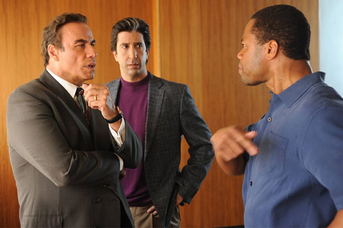 John Travolta, David Schwimmer and Cuba Gooding, Jr. in "American Crime Story"   (FX)