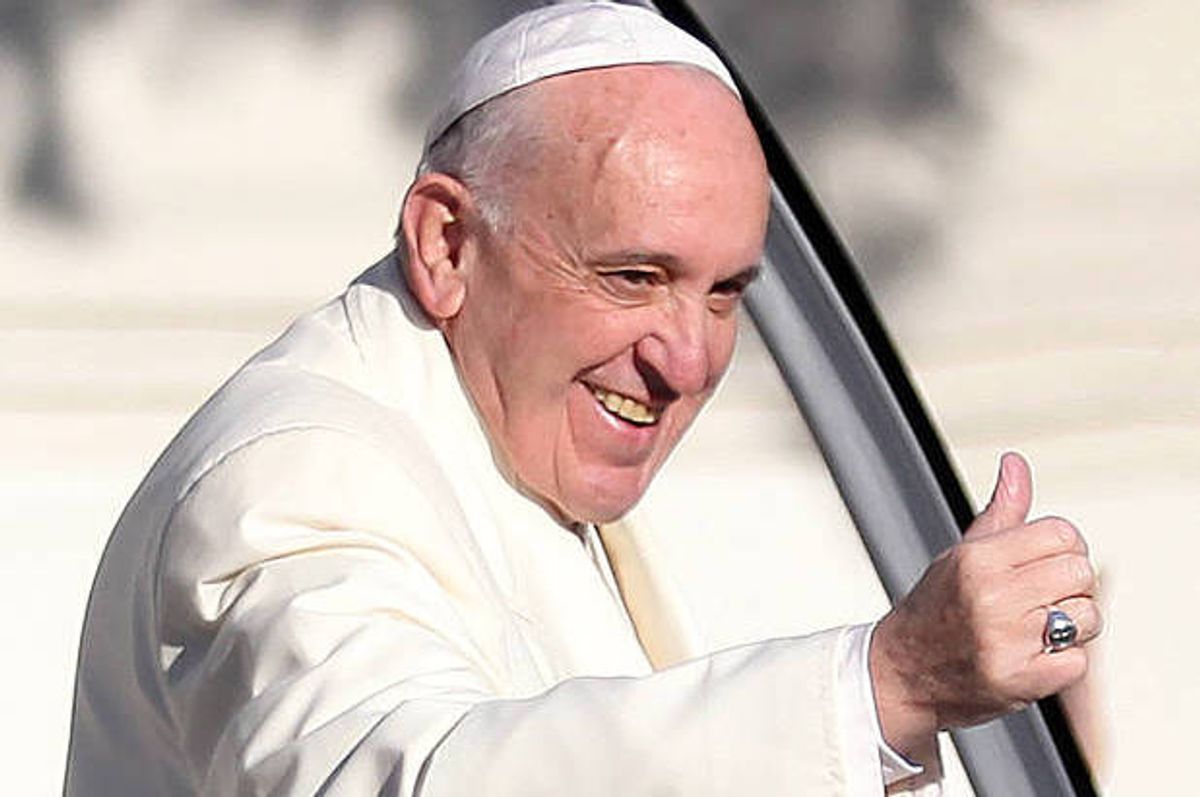 Pope Francis in Mexico City, Feb. 13, 2016.  (Felix Marquez/AP)