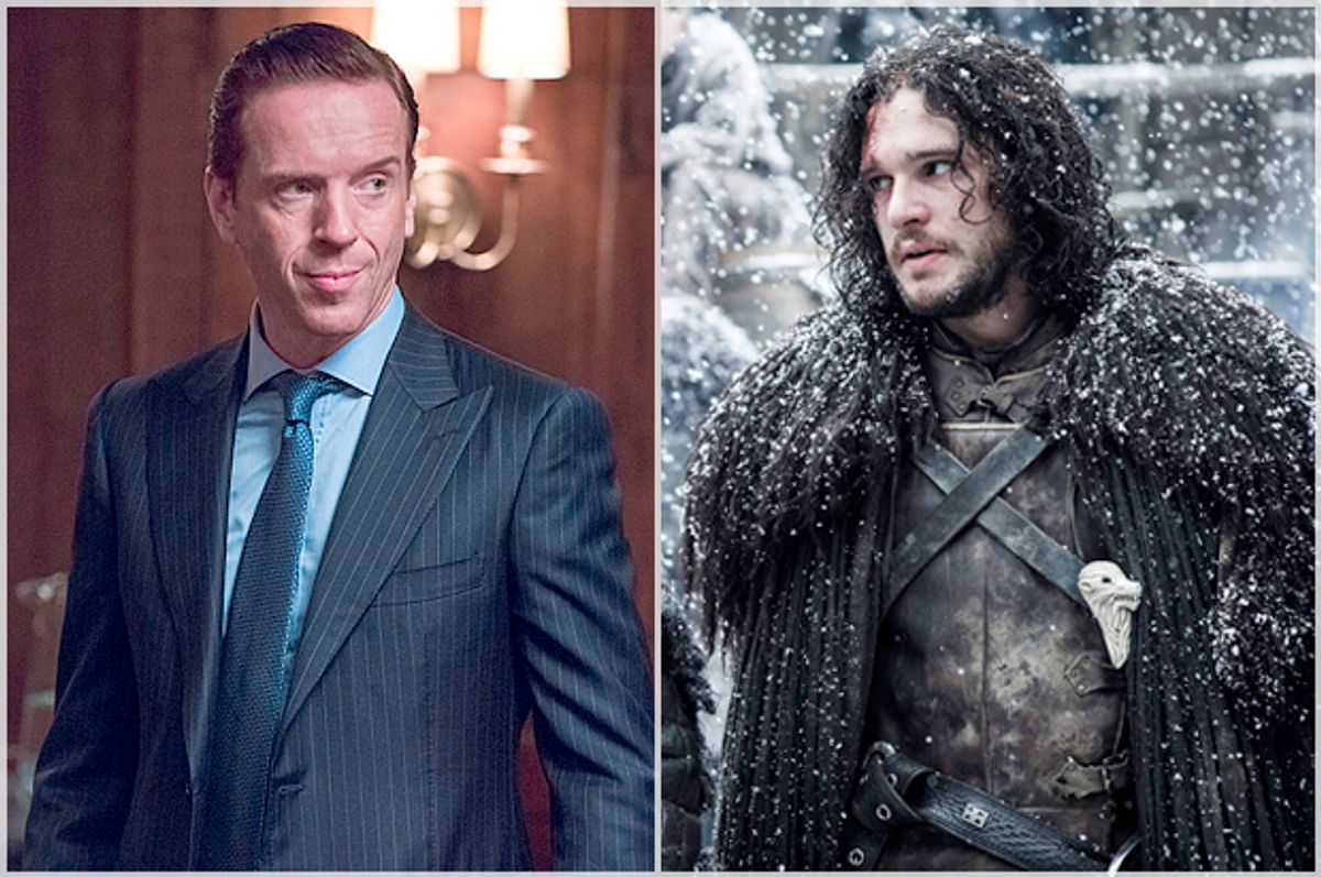 Damian Lewis in "Billions," Kit Harington in "Game of Thrones"   (Showtime/HBO)