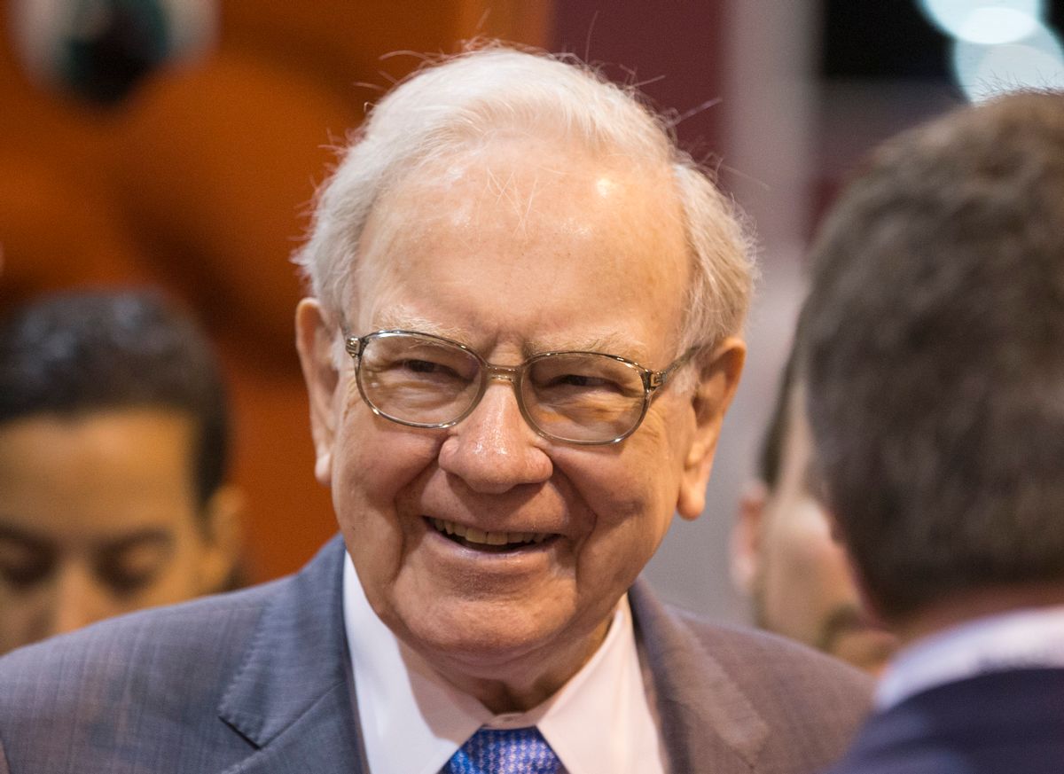 FILE - In this May 2, 2015, file photo, Berkshire Hathaway Chairman and CEO Warren Buffett smiles while touring the exhibit floor before presiding over the annual shareholders meeting in Omaha, Neb. Buffett says the U.S. economy appears weaker than he expected last fall, but that doesnt change his optimistic long-term view. Buffett appeared on CNBC Monday, Feb. 29, 2016 after releasing his letter to Berkshire Hathaway shareholders over the weekend. (AP Photo/Nati Harnik, File) (AP)