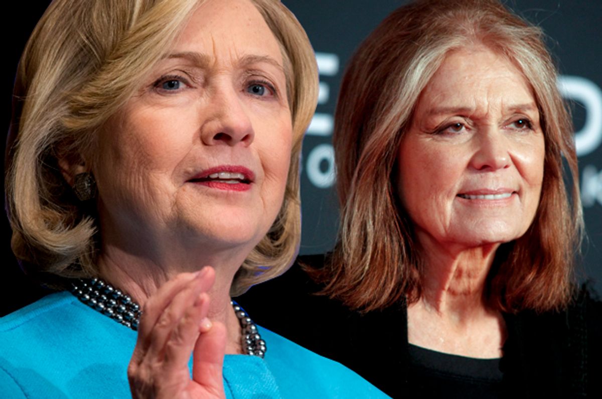 Hillary Clinton, Gloria Steinem   (AP/Carolyn Kaster/Andy Kropa/Photo montage by Salon)