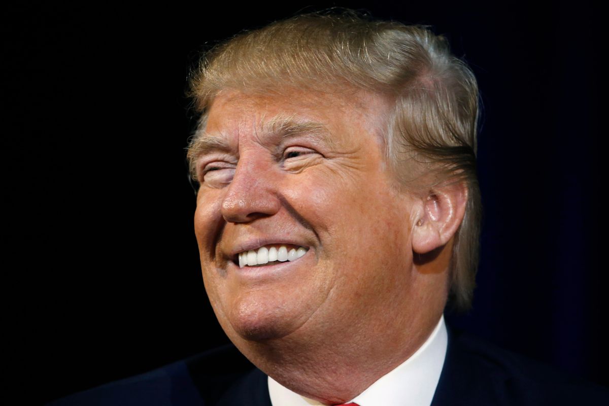 Republican presidential candidate Donald Trump smiles during a campaign stop, Wednesday, Feb. 17, 2016, in Bluffton, S.C. (AP Photo/Matt Rourke) (AP)
