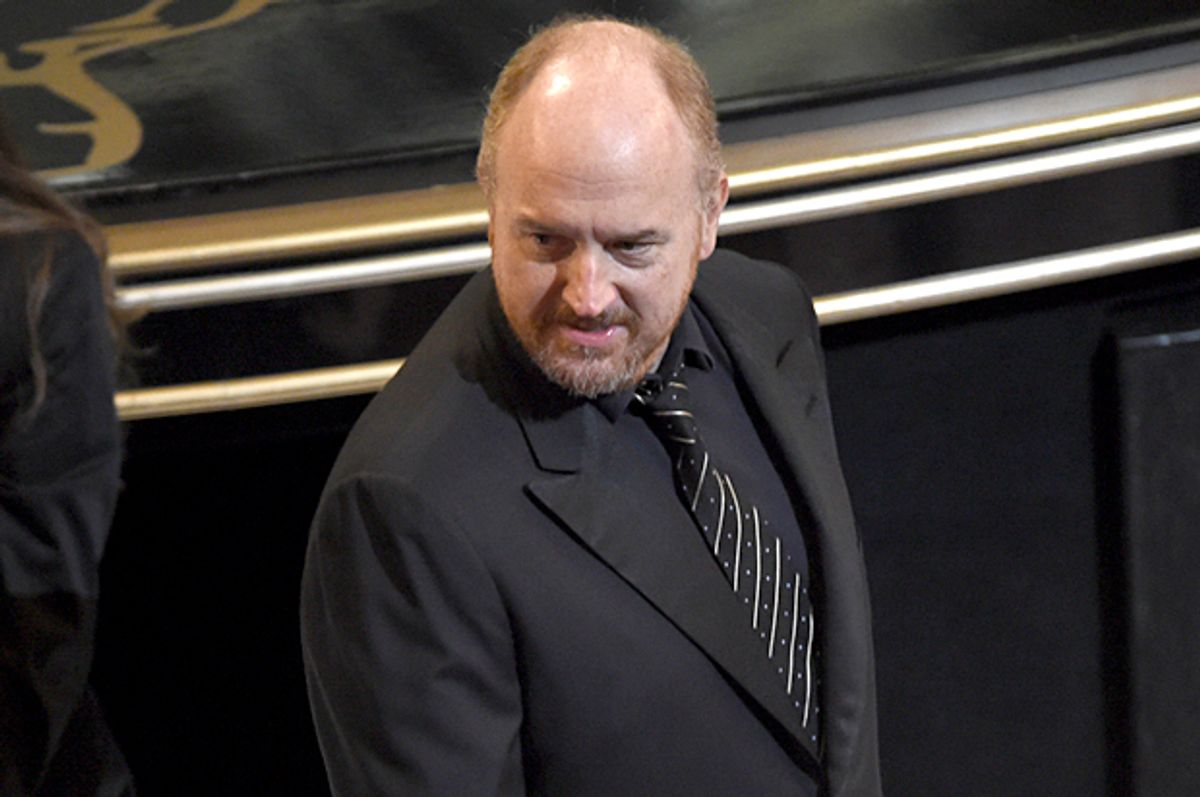 Louis C.K. at the Oscars, Feb. 28, 2016, at the Dolby Theatre in Los Angeles.   (AP/Chris Pizzello)