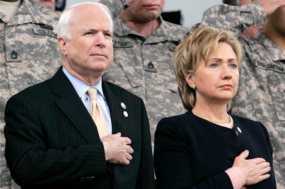 John McCain, Hillary Clinton   (Reuters/Jessica Rinaldi)