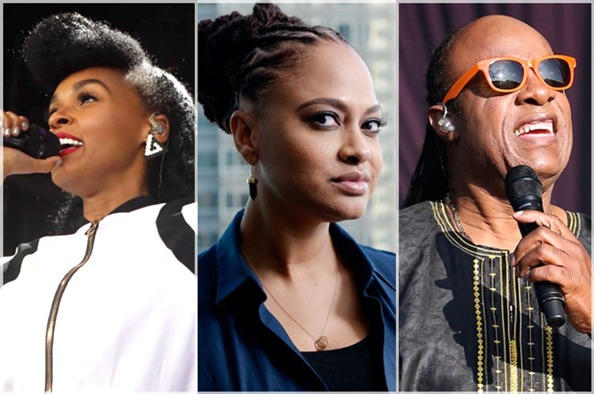 Janelle Monae, Ava DuVernay, Stevie Wonder   (AP/Reuters/Robb D. Cohen/Kevork Djansezian/Alice Dunhill)