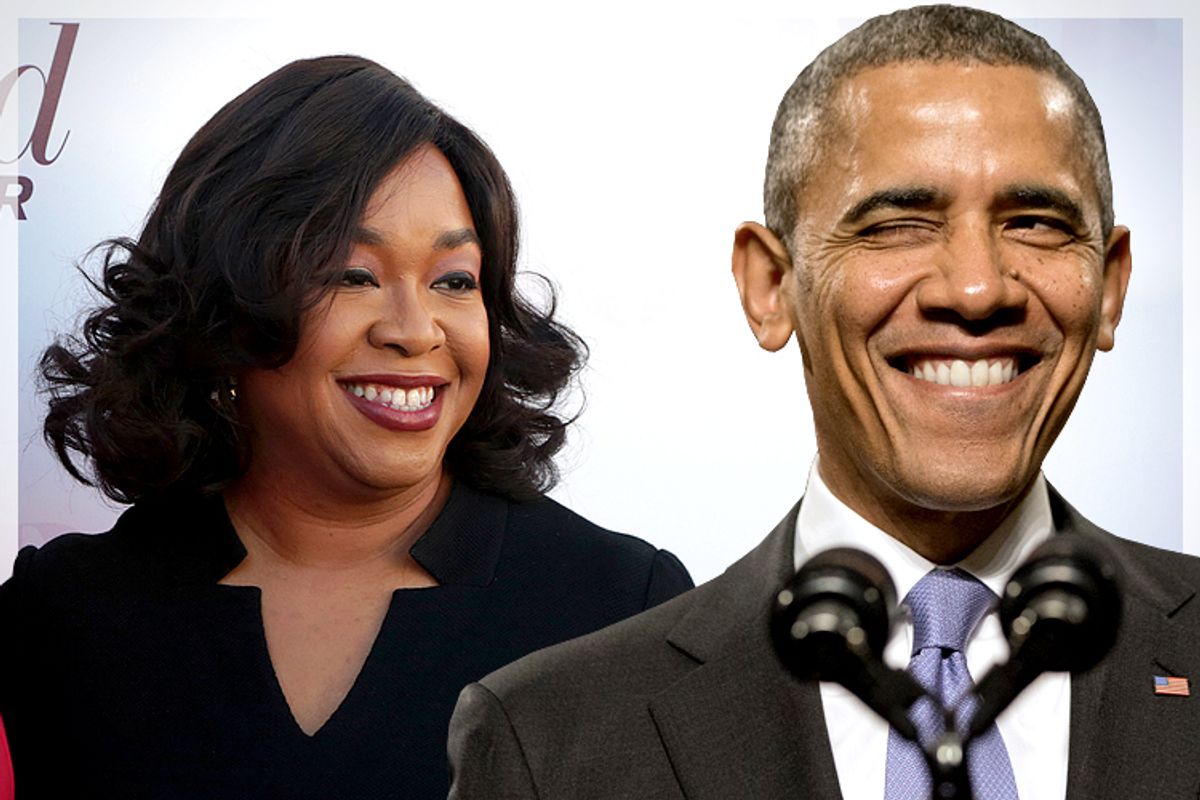 Shonda Rhimes, Barack Obama   (Reuters/Jonathan Alcorn/AP/Jacquelyn Martin)