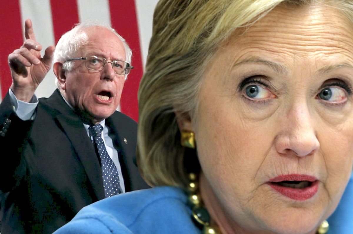 Bernie Sanders, Hillary Clinton   (Reuters/Adrees Latif/Brian Snyder/Photo montage by Salon)