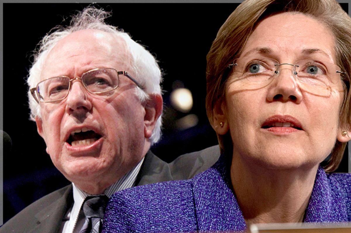 Bernie Sanders, Elizabeth Warren   (AP/Rich Pedroncelli/Jacquelyn Martin/Photo montage by Salon)