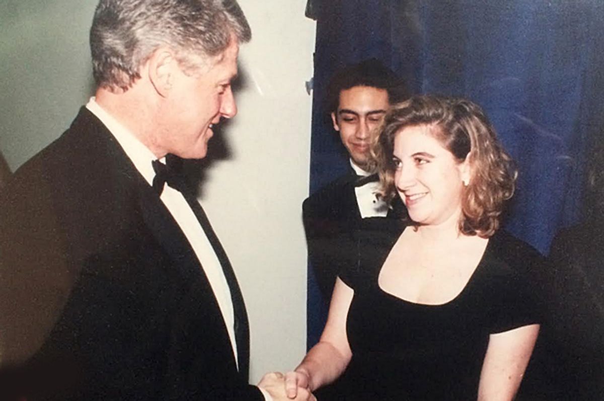 A photo of the author shaking Bill Clinton's hand in 1994.  