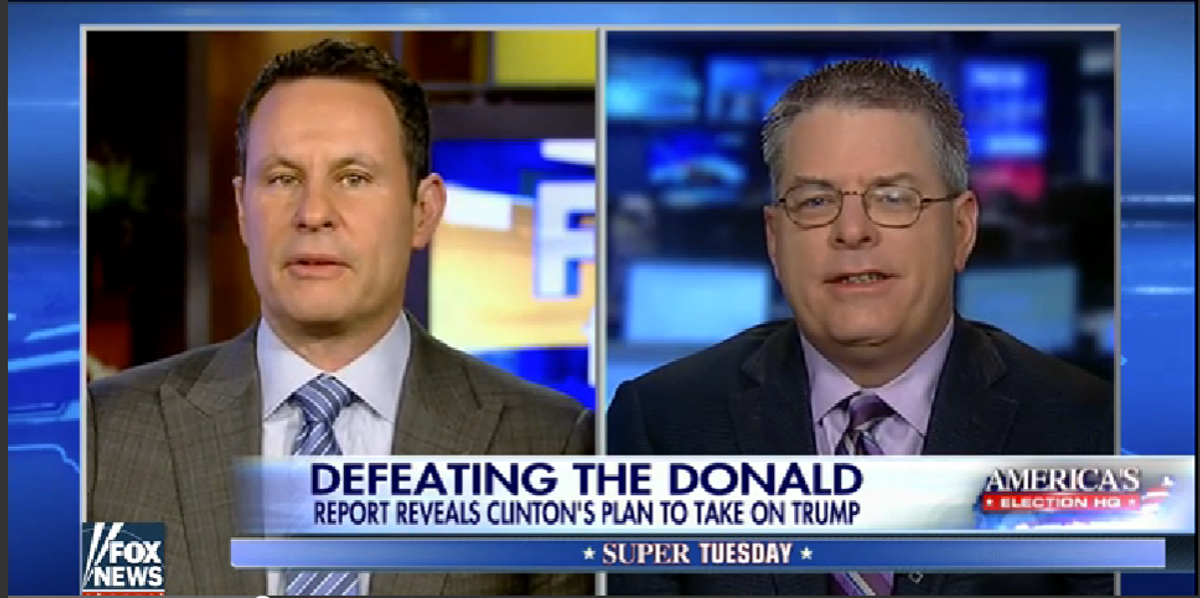 Brian Kilmeade brought in Brad Woodhouse of Correct the Record to discuss Hillary Clinton's strategy for "taking down" Donald Trump on Fox  & Friends (Fox News/screen grab)