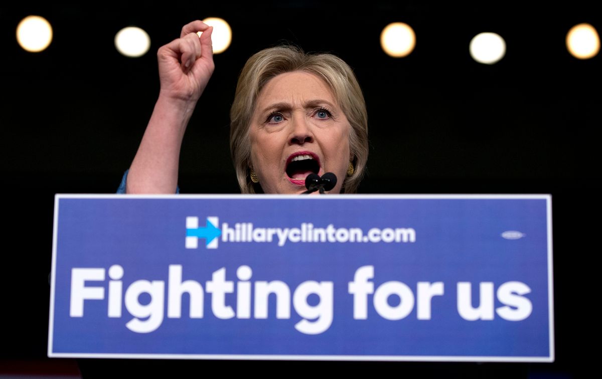 Democratic presidential candidate Hillary Clinton speaks during an election night event at the Palm Beach County Convention Center in West Palm Beach, Fla., Tuesday, March 15, 2016. (AP Photo/Carolyn Kaster) (AP)