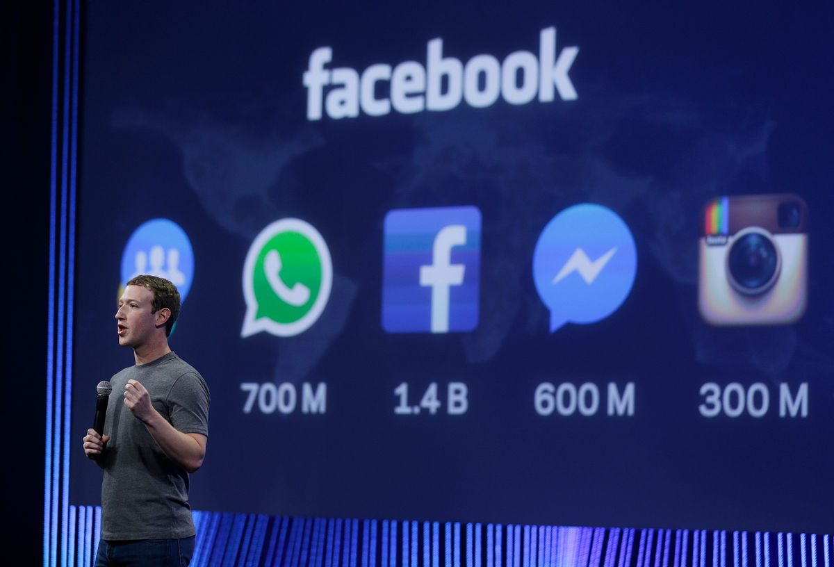 FILE - In this March 25, 2015 file photo CEO Mark Zuckerberg gives the keynote address during the Facebook F8 Developer Conference in San Francisco. (AP Photo/Eric Risberg)