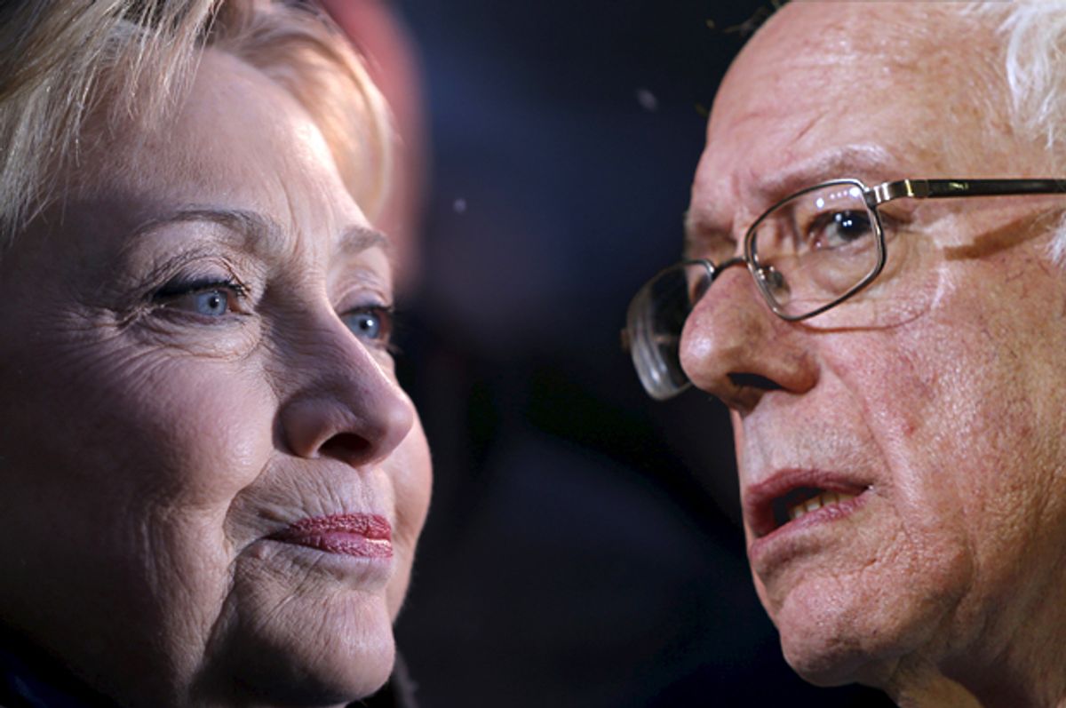 Hillary Clinton, Bernie Sanders   (Reuters/Brian Snyder/Jonathan Ernst/Photo montage by Salon)
