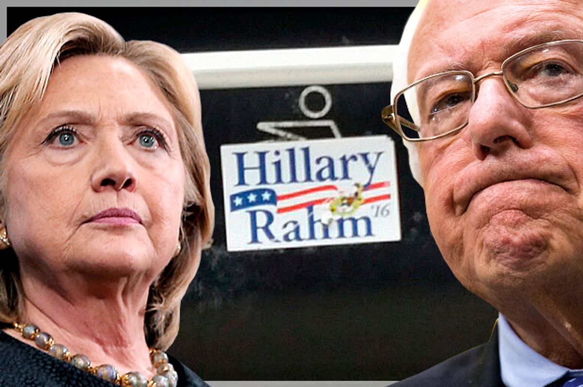 Hillary Clinton, Bernie Sanders   (AP/Reuters/Brian Snyder/Joshua Roberts/Twitter/Photo montage by Salon)