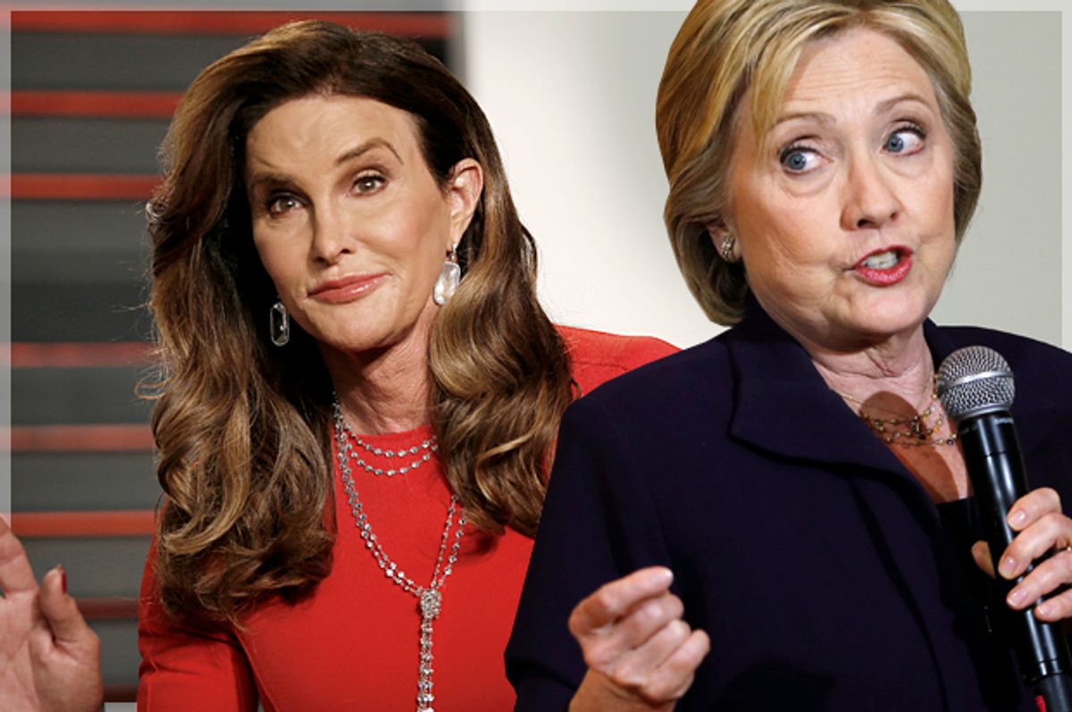 Caitlyn Jenner, Hillary Clinton   (Reuters/Danny Moloshok/Jonathan Ernst/Photo montage by Salon)