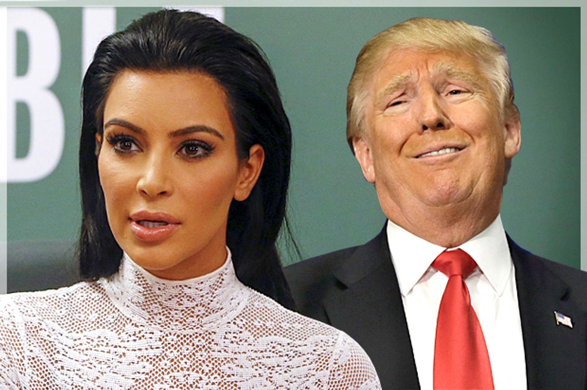 Kim Kardashian, Donald Trump   (Reuters/Shannon Stapleton/AP/LM Otero/Photo montage by Salon)
