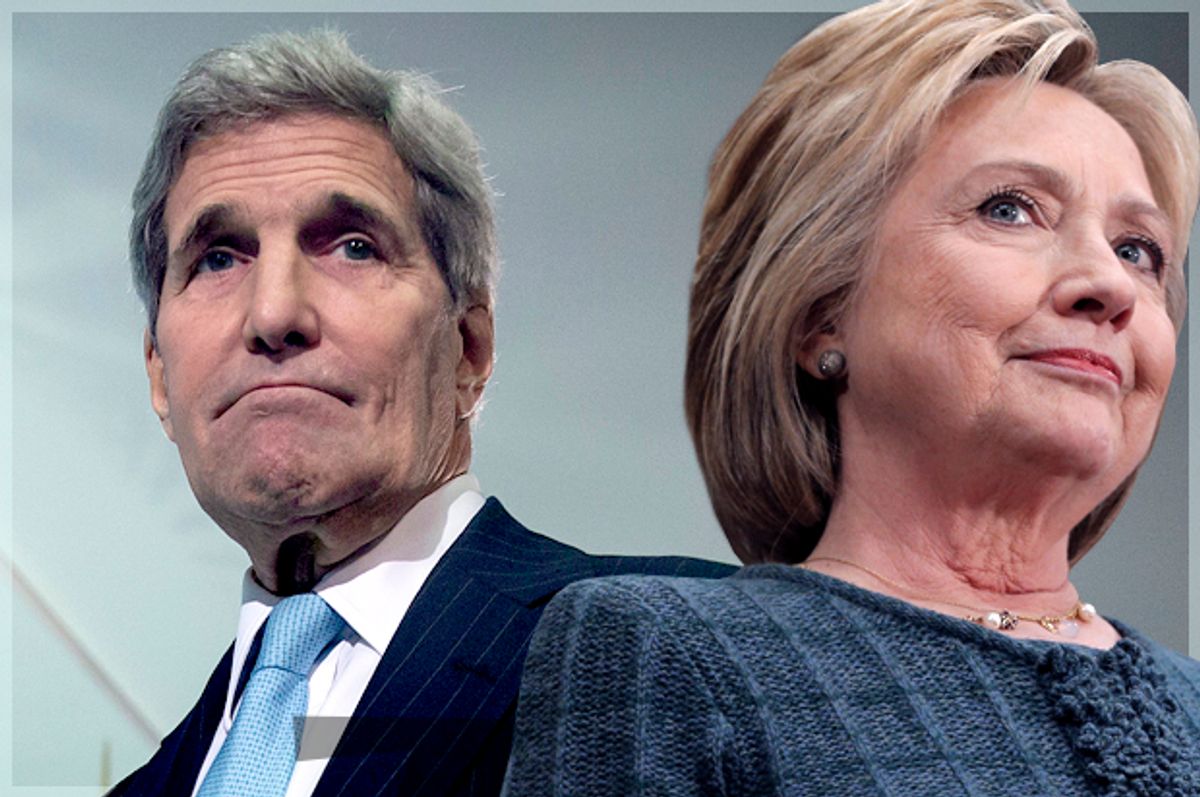John Kerry, Hillary Clinton   (Reuters/Carlo Allegri/Brian Snyder/Photo montage by Salon)