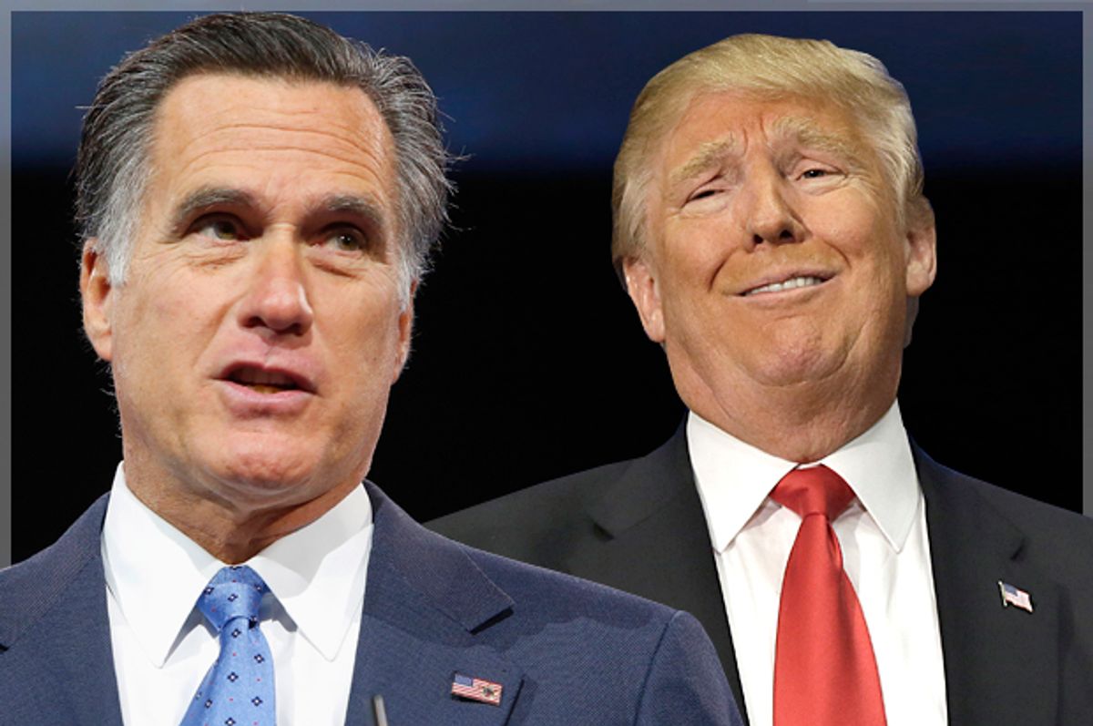 Mitt Romney, Donald Trump   (Reuters/Jonathan Ernst/AP/LM Otero/Photo montage by Salon)