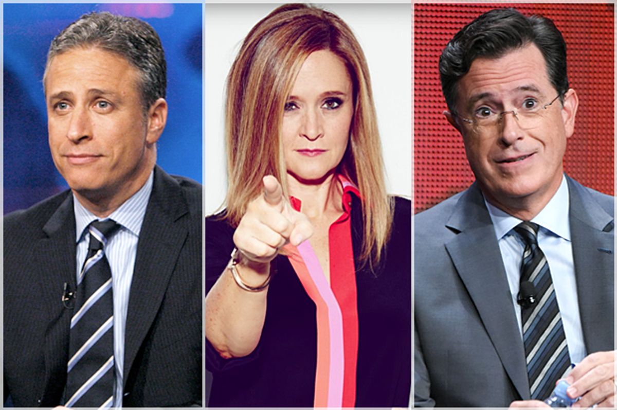 Jon Stewart, Samantha Bee, Stephen Colbert   (AP/Jason DeCrow/TBS/Richard Shotwell)