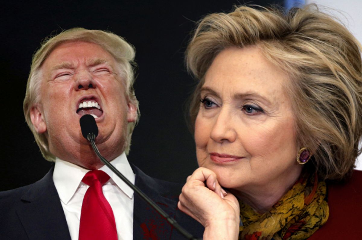 Donald Trump, Hillary Clinton   (Reuters/Randall Hill/Mike Segar/Photo montage by Salon)