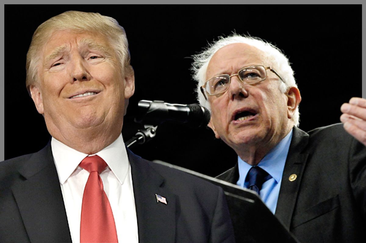 Donald Trump, Bernie Sanders   (AP/LM Otero/Steve Dykes/Photo montage by Salon)