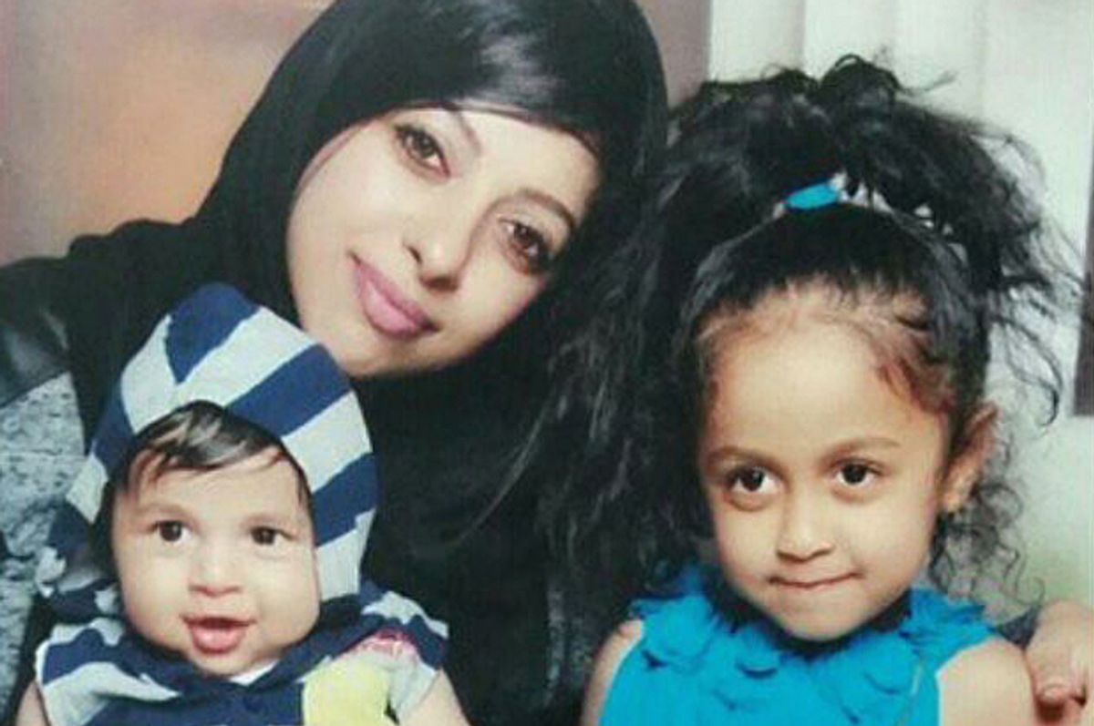 Bahraini human rights activist Zainab al-Khawaja with her son Abdulhadi, 1, and daughter Jude, 6  (Gulf Center for Human Rights/Maryam al-Khawaja)