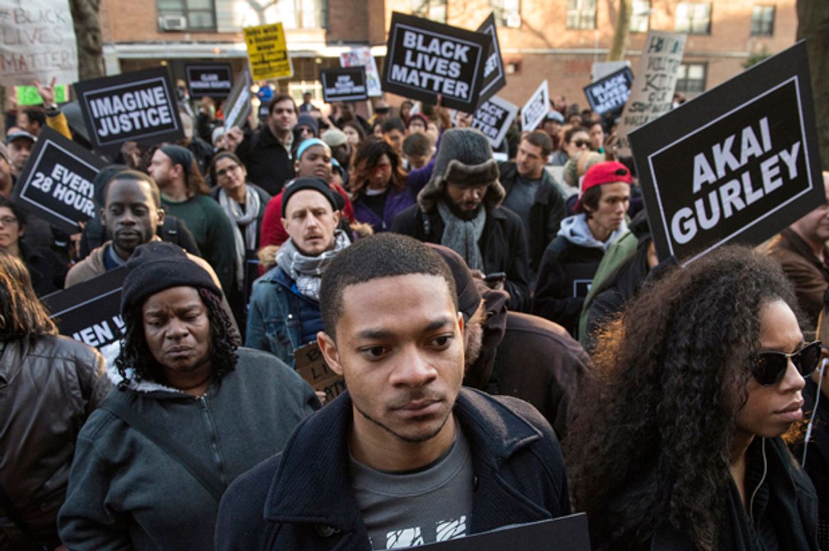Protesters demanding justice for Akai Gurley's death, New York, December 27, 2014.    (Reuters/Stephanie Keith)