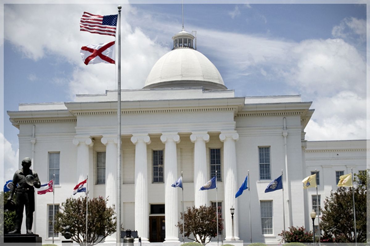 The State Capitol, in Mongomery, Alabama.   (<a href='http://www.shutterstock.com/gallery-304354p1.html'>mj007</a> via <a href='http://www.shutterstock.com/'>Shutterstock</a>)