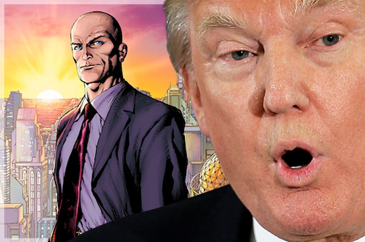 Lex Luthor, Donald Trump   (Reuters/Brian Snyder/Wikimedia/Pete Woods/Salon)