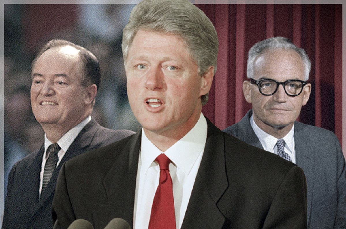 Hubert Humphrey, Bill Clinton, Barry Goldwater   (AP/Doug Mills/Salon)