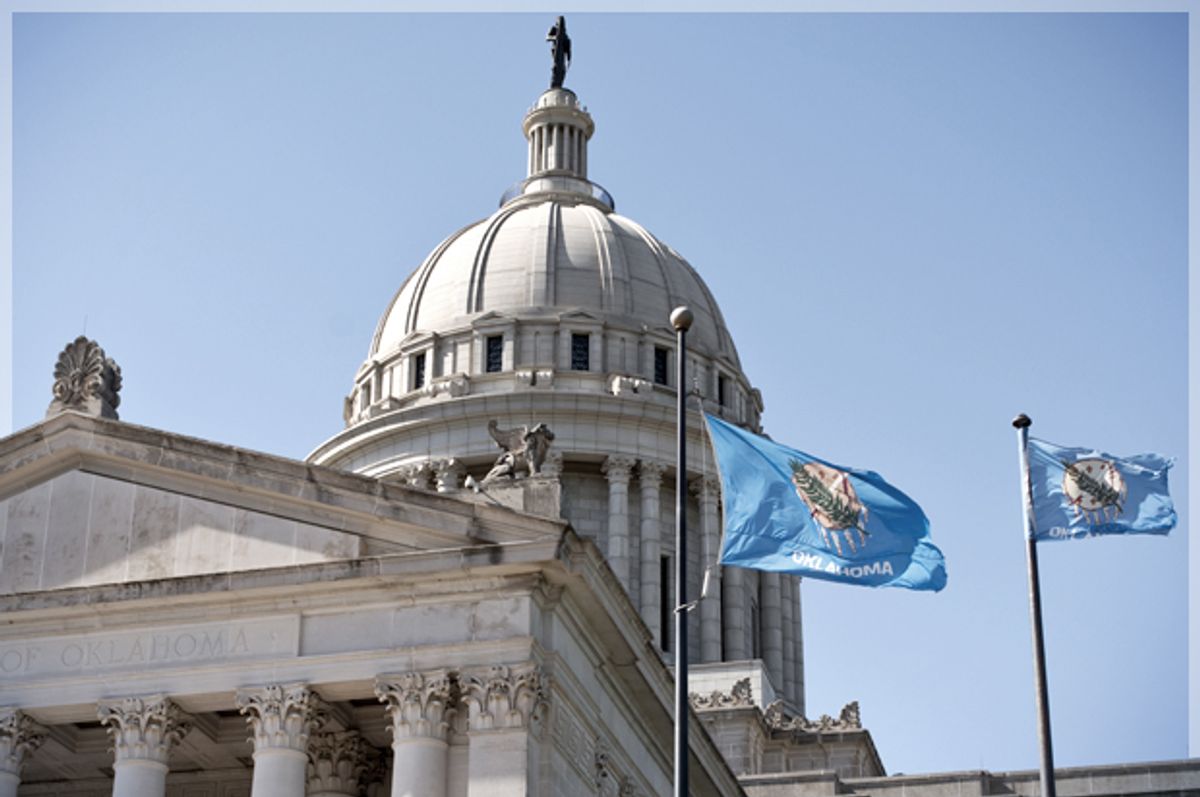 The Oklahoma Capitol Building in Oklahoma City.   (<a href='http://www.shutterstock.com/gallery-304354p1.html'>mj007</a> via <a href='http://www.shutterstock.com/'>Shutterstock</a>)
