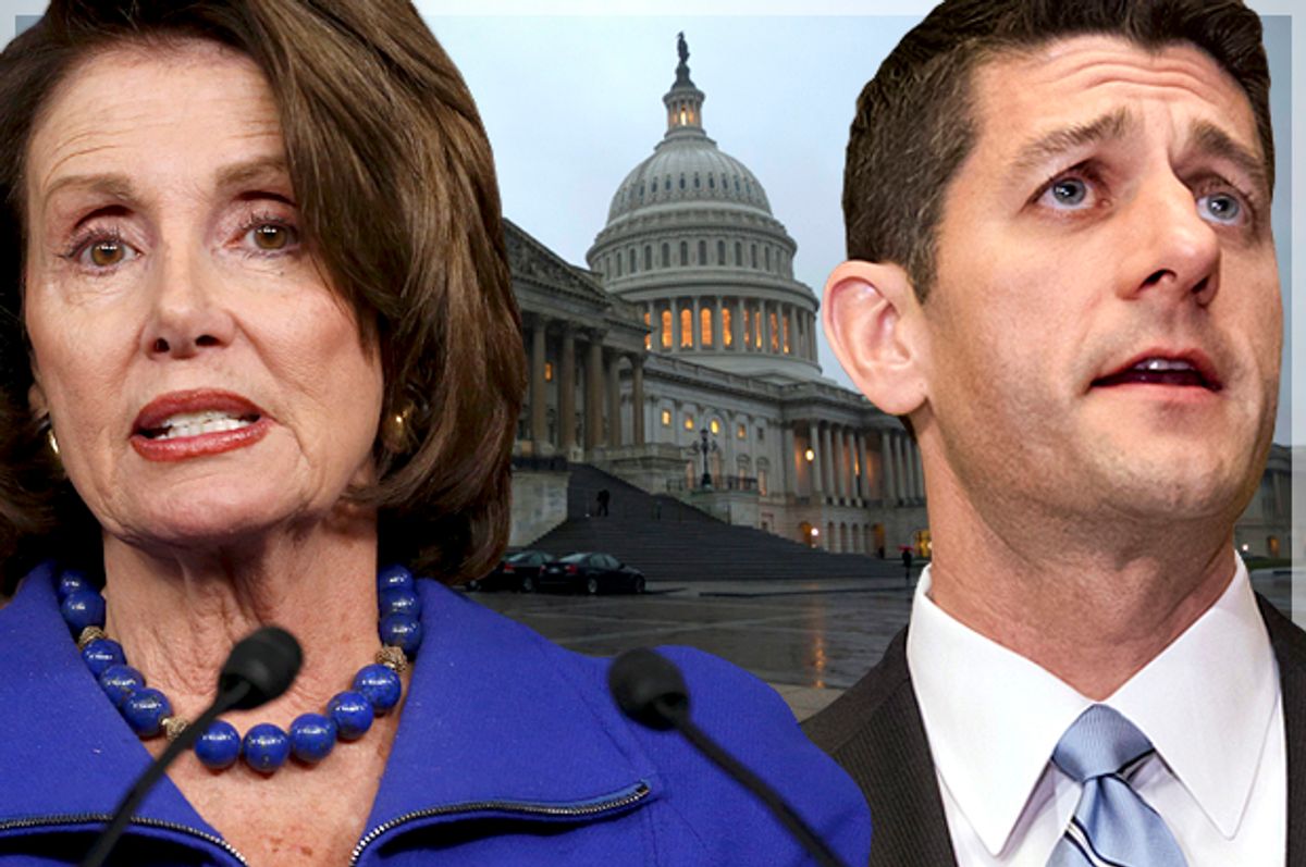 Nancy Pelosi, Paul Ryan   (Reuters/Jonathan Ernst/AP/J. Scott Applewhite/Photo montage by Salon)