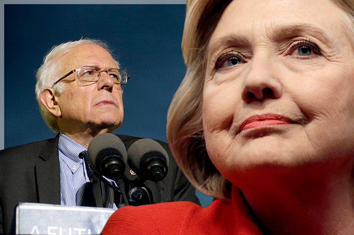 Bernie Sanders, Hillary Clinton   (AP/Julie Jacobson/Reuters/Mike Segar/Photo montage by Salon)
